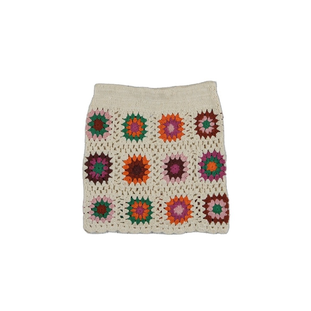 Beach Riot Anthropologie Mini Skirt Women's Size XS Ivory Crochet 100% Cotton